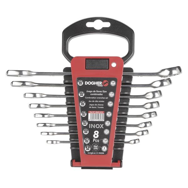 JUEGO SOPORTE 8 LLAVES COMB. INOX