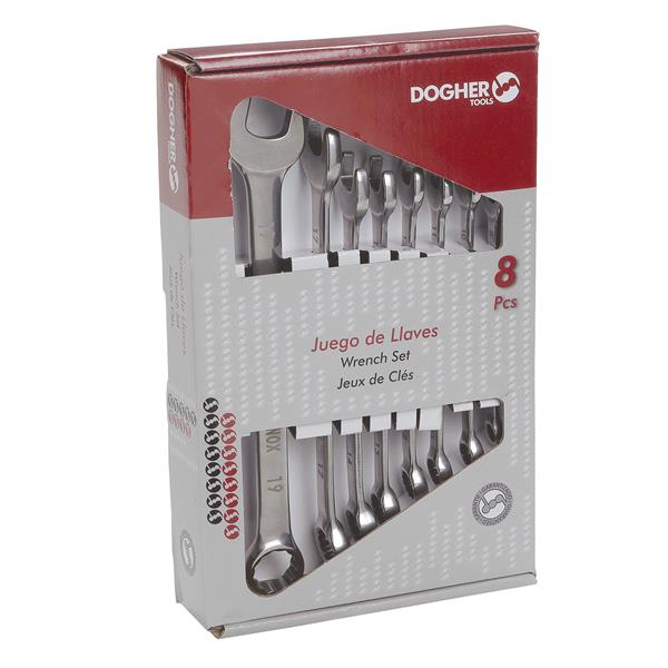 CAJA 8 LLAVES COMBINADAS INOX