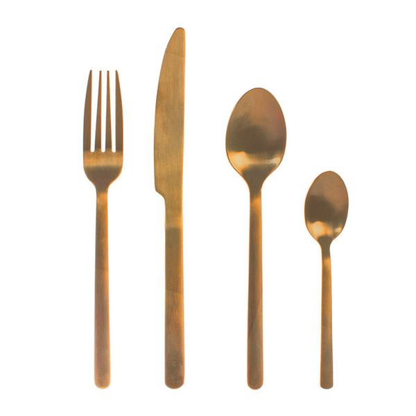 CUBERTERIA INOX.24 PZ. PULSE ORO OPACO
