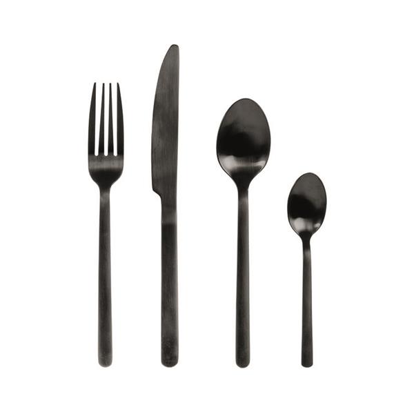 CUBERTERIA INOX.24 PZ. PULSE NEGRO OPACO