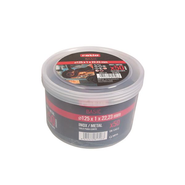 50 DISCOS CORTE INOX BASIC Ø 125MM.RATIO