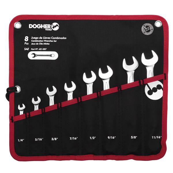 BOLSA NYLON 8 LLAVES COMBINADAS SAE