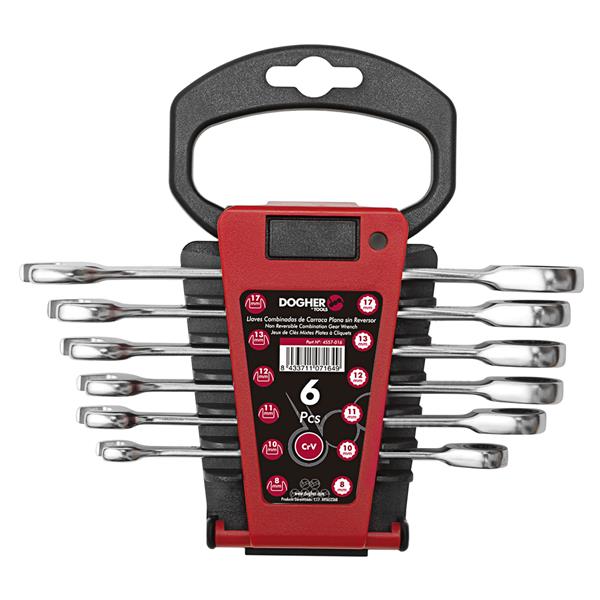 JUEGO 6 PCS COMB. CARRACA PLANA SIN REV