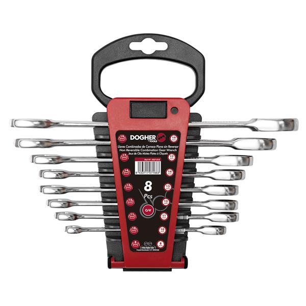 JUEGO 8 PCS COMB. CARRACA PLANA SIN REV