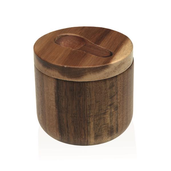 BOTE ESPECIAS CON CUCHARA 10X10X9,6CM.