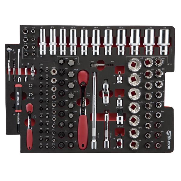 B.COMB.GOBOX 113PCS SAE VASOS 1/4Y1/2