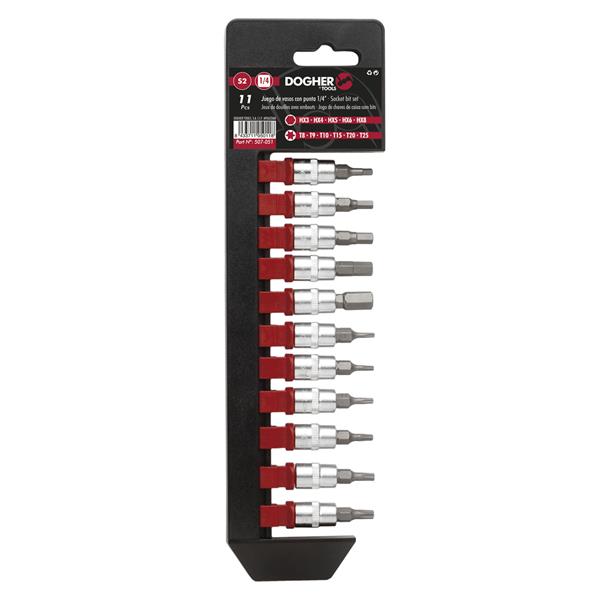 JUEGO 11 UD. V.PUNTAS HEX+TORX 1/4