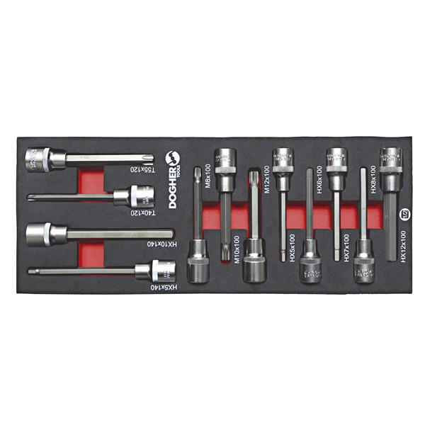 B. COMB 1/4 12 UD.VASOS CON PUNTA 1/2