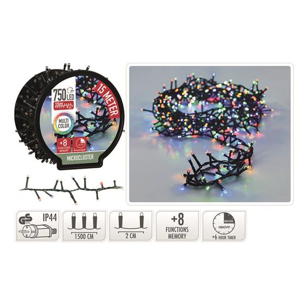 MICROCLUSTER 750 LED MULTICOLOR 15M.