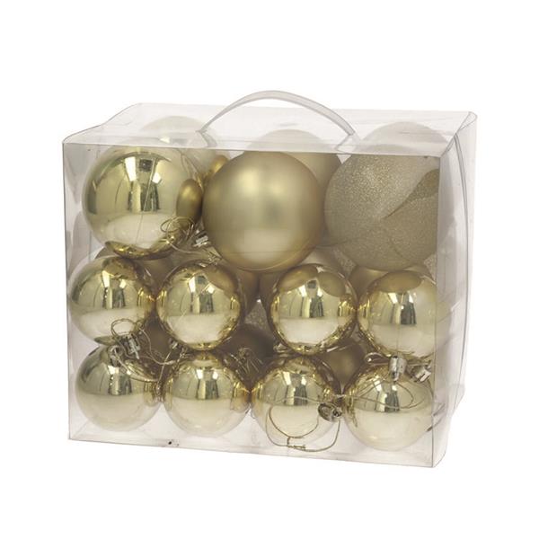CAJA  30 BOLAS LORYNG 6-8 CM. DORADO