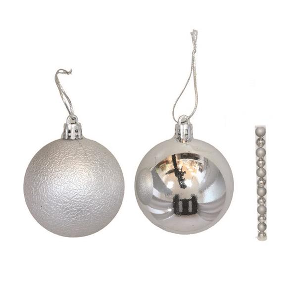 TUBO 12 BOLAS NAVIDAD PLAT.6CM.MOD.SURT.
