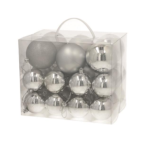 CAJA  30 BOLAS LORYNG 6-8 CM. PLATEADO