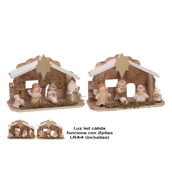 NACIMIENTO INFANTIL BLANCO 1 LED 22X15CM