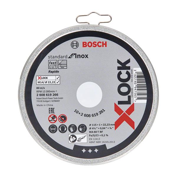 LATA 10 DISCOS CORTE X-LOCK INOX.115X1