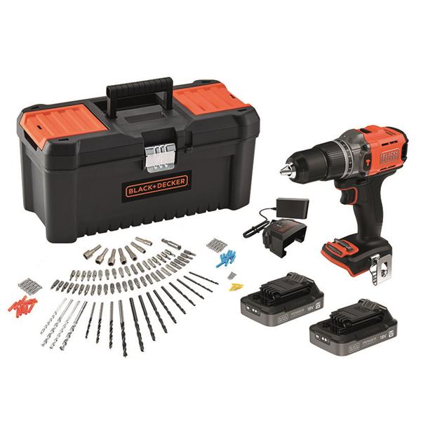 KIT TALADRO 18V 2 BAT 2,0 Ah CON 120 ACC