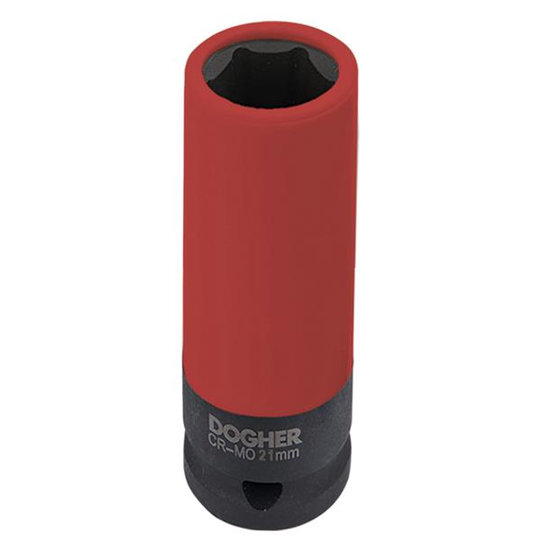 VASO IMPACTO HEXAGONAL 1/2 ROJO 21MM