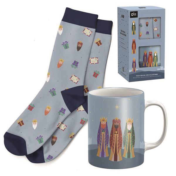 TAZA 300 ML C/CALCETIN T38-42 REYES MAGO