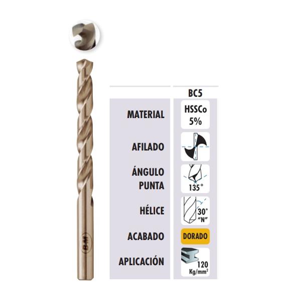 BROCA DIN 338 HSS-CO RECT. 6,00 mm