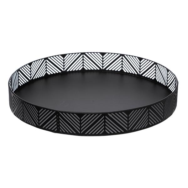 BANDEJA METALICA CON FRISO 30 CM. NEGRA