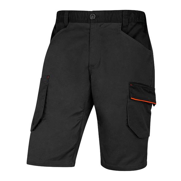 BERMUDA 7 BOLSILLOS GRIS-NARANJA T/M