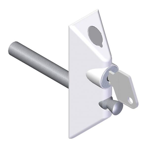 Bloqueador de apertura  p/puerta corredera. Blanco.