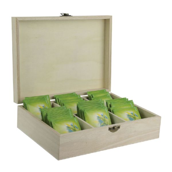 CAJA MADERA BOLSITAS DE TE 24X18,3X7CM.