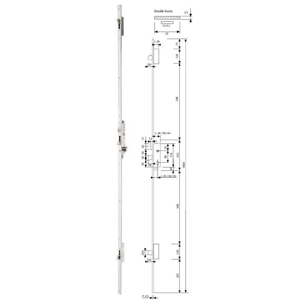 CERRADURA METALICA MULTIPUNTO 22...