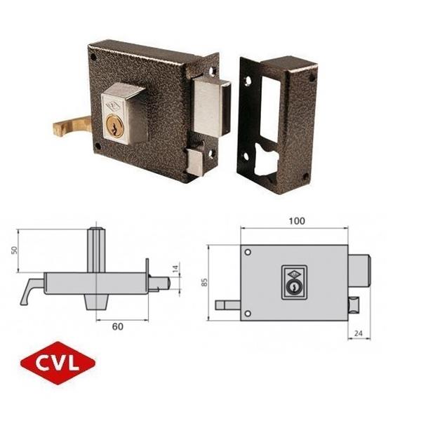 CERRADURA SOBREPONER CVL 125-AR/10 IZQUIERDA