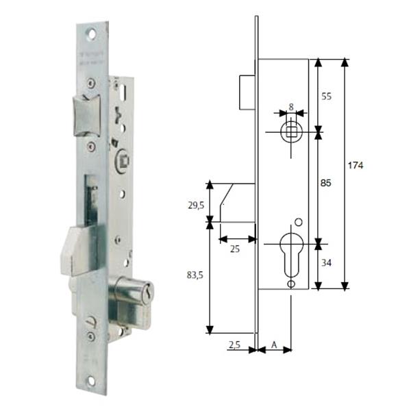 CERRADURA TESA 2210/30-AI C.8 Si...