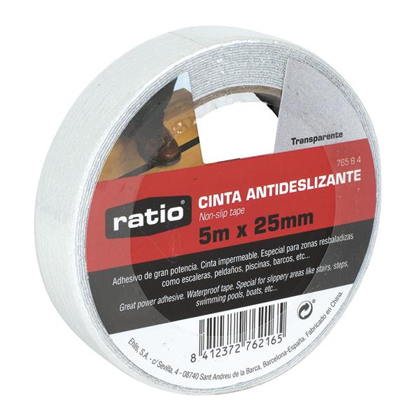 CINTA ANTIDESLIZ.  25MMX5M. TRANSP.  EHL