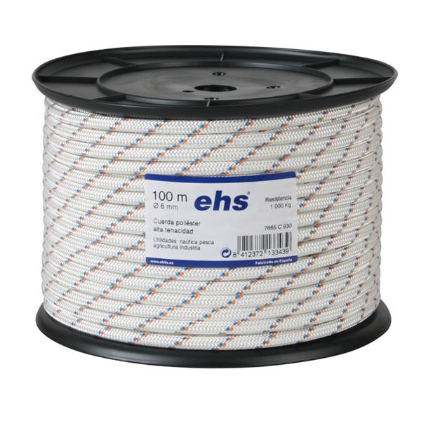CUERDA NYLON TRENZ.BCO/AZ 6MM.75MTS