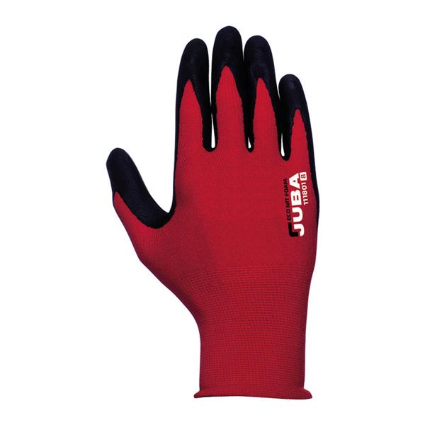 Eco-nit Foam Guante de nylon con recubrimiento de nitrilo foam negro en palma Talla 9 Juba