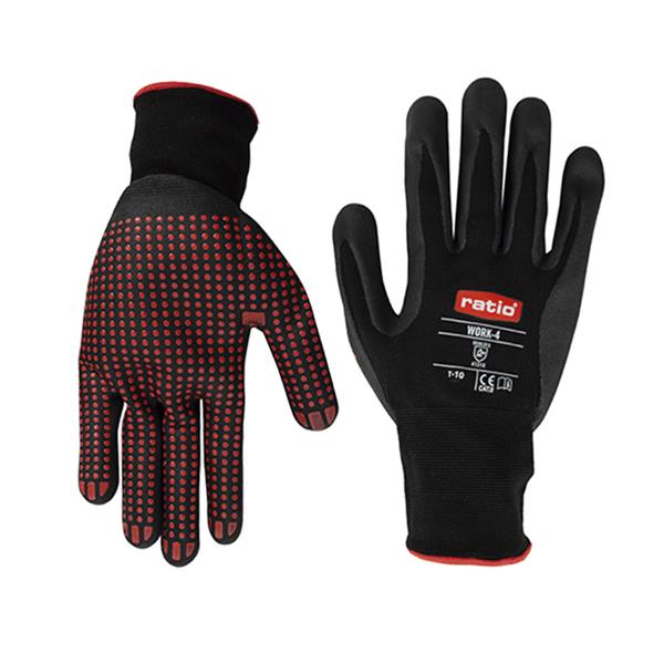 GUANTE NYLON RCUBR.NITRILO C/PUNTOS T/7