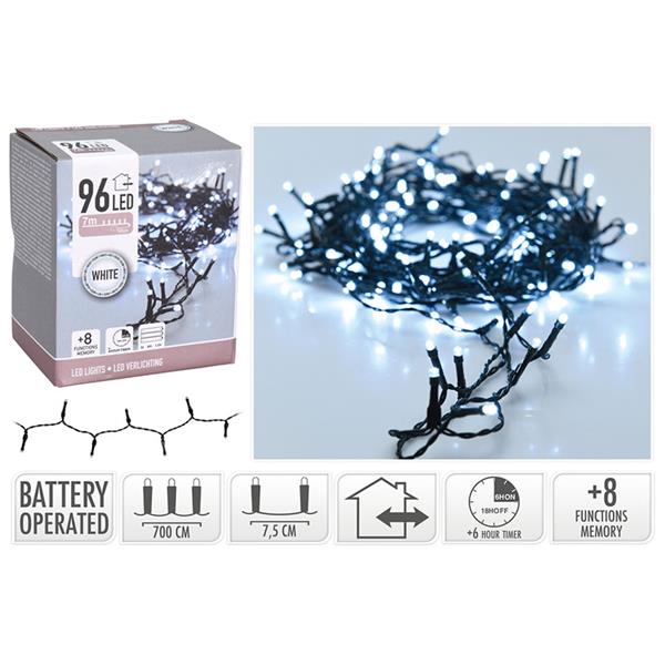 ILUMINICION 96LED  INTER. C/BATER. BLNCA
