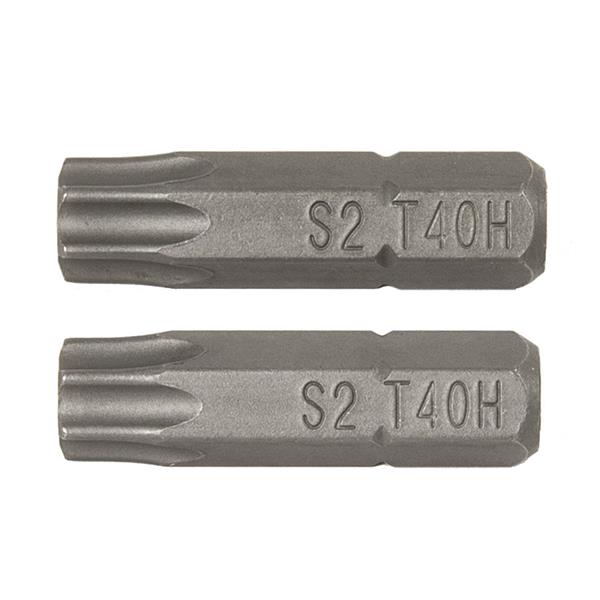 JUEGO 2 PUNTAS 25mm Torx Seguridad T-40 Ratio
