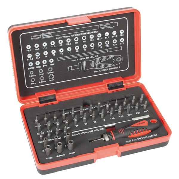 KIT 39 Pzas DESTORNILLADOR PRECISION CARRACA RATIO