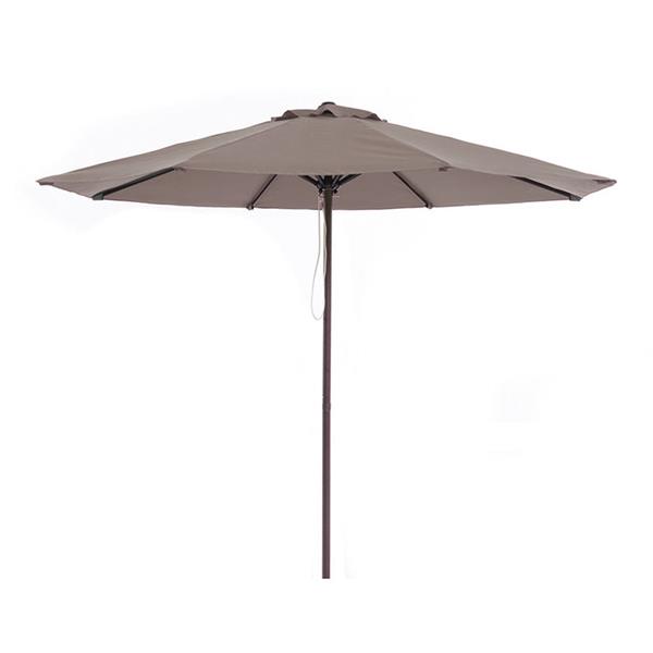 Parasol aluminio 3x3 m. Imitación madera. Color crudo. Recli