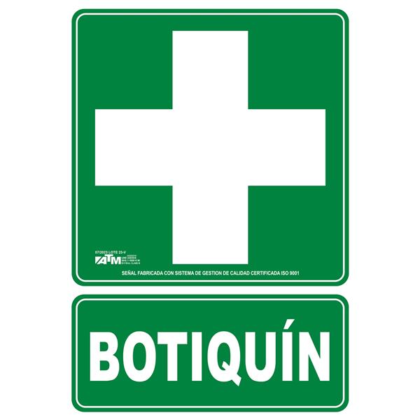 SEÑAL BOTIQUIN PVC 0,7mm Clase B 224x300mm