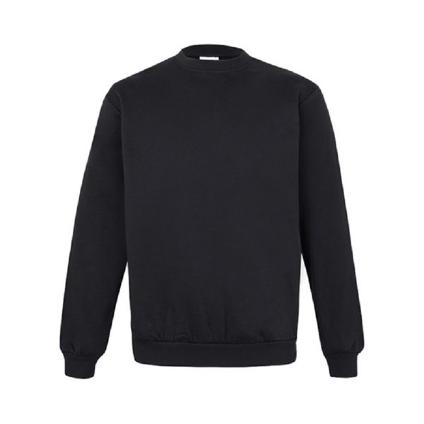 SUDADERA UNISEX CUELLO REDOND. NEGRA T/L